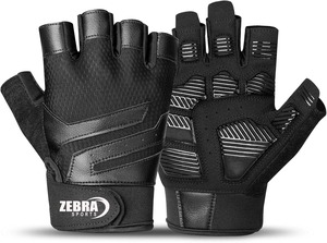 ZEBRA SPORTS Half-Finger Tactical Gym Fitness <b>Gloves</b> Unisex Polyester Lightweight Pull-On Outdoor Training Anti-Skid Sports - Product Image 4