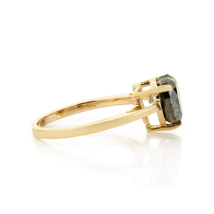 Productos en Oferta, Precio al por Mayor, Anillo Solitario con Forma de Corazón de Diamante Negro, Oro Amarillo K14, Joyería de Compromiso, Fabricante - Product Image 5