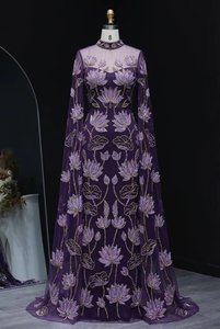 Nouvelle Arrivée Robe de Soirée Sirène de Luxe Faite à la Main avec Broderie de Coquillages et Paillettes, Élégante Robe de Soirée à Manches Longues pour Boutique - Product Image 3