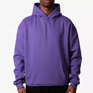 Hoodie ample et court pour hommes, en coton épais 500 g/m², coupe oversize, épaules tombantes, en molleton bouclette, pour fabricants - Product Image 3