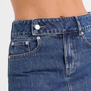 Faldas Vaqueras de Algodón para Mujer, Cintura Alta, Largo hasta la Rodilla, con Botones y Logotipo Personalizado, Moda Casual de Verano 2026 - Product Image 6