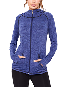 Sudadera con Capucha de Manga Larga para Mujer, Color Sólido, Tejido Formal, Transpirable, Holgada, de Algodón/Fibra de Bambú, PA 2025 Verano, HR962 - Product Image 4