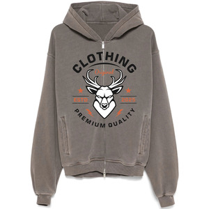 Sudadera con Capucha Extra Grande para Hombre, Diseño Informal de Otoño, 100% Algodón Tejido, Estampado de Dibujos Animados, Logotipo Frontal Impreso, Corte Moderno - Product Image 1