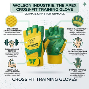 Gants de musculation Wolson Industry haute performance, demi-doigts, en cuir PU, à lacets, respirants, extensibles, unisexes, pour le fitness - Product Image 4