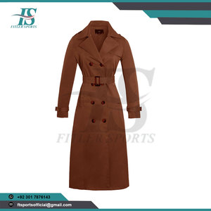 Abrigo largo de lana para mujer, estilo gabardina, doble botonadura, con cinturón, chaqueta maxi, clásico, venta al por mayor, colores personalizados OEM - Product Image 5