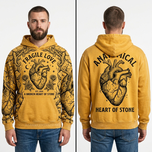 Sweat à capuche pour homme avec broderie en relief, logo personnalisé, streetwear, pull en coton épais, molleton français, coupe oversize - Product Image 1