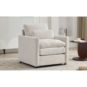 Poltrona Imbottita Accogliente da 81 cm, Divano Cloud Oversize e Confortevole con Doppio Cuscino, Divano Singolo con Cuscino Morbido per Soggiorno - Product Image 2