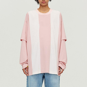 Summer <b>Tops</b> Men Oversize Double Sleeve T Shirt Men's High Quality Double <b>Layer</b> Tee Shirts Men's - Product Image 2