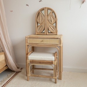Kids furniture rattan <b>dressing</b> <b>table</b> for girl bedroom high quality kid-size make up <b>tables</b> - Product Image 5