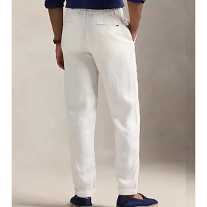 Unisex <b>White</b> Polyester/Nylon Waterproof <b>Cargo</b> Drawstring Pants Plain Dyed Adult Casual Wear - Product Image 3