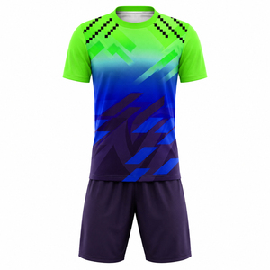 Good Quality Breathable Lightweight Professional Custom Heat-Transfer Printed Premium Design 100% Polyester Soccer Uniform Set - Product Image 1
