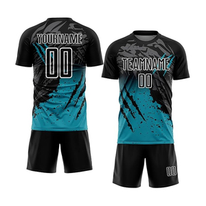 Camiseta de Fútbol Negra Personalizada con Nombre de Equipo, Camiseta de Fútbol, Camiseta Deportiva para Hombre, Uniforme Deportivo - Product Image 2