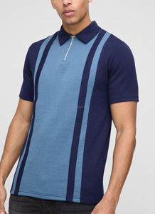 Camisa de Algodón Negra para Hombre, Manga Corta, Logotipo Frontal, Ribete en Contraste, Corte Regular Informal, Estampado Oxford, Transpirable, Bloques de Color - Product Image 5