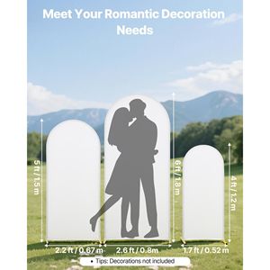 Set di 3 Supporti ad Arco in Metallo Dorato 6/5/4 ft, Struttura Stabile e Facile Montaggio per Matrimoni - Product Image 2