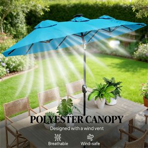 Ombrellone da Esterno Azzurro per Patio, Terrazza e Cortile, Protezione Solare - Product Image 4