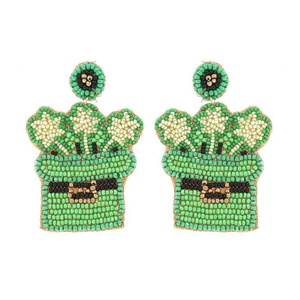 NUEVOS Aretes con Diseño de Sombrero, Hechos a Mano con Cuentas y Bordado, para Niñas y Mujeres, por MD HANDICRAFTS - Product Image 4