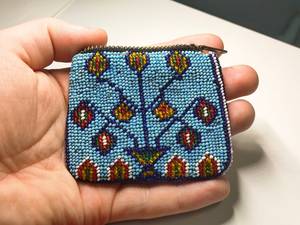 Floral Handmade Beaded Bohemian Style Coin <b>Pouches</b> Zipper Closure Eco-friendly Artisan Made Hand Embroidery Seed Beads Trendy - Product Image 4