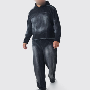 Custom Streetwear Hooded Flared <b>Pants</b> Vintage Acid Wash Sun Faded for 100%Cotton Jogging Tracksuit For Mens Made Numica Sports - Product Image 1