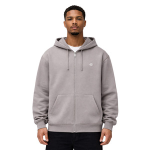 Solid Cotton Fleece Zip Up Hoodies Men Oversized Streetwear Full Zip Hoodie Thick Warm Casual Fit Custom Logo OEM Wholesale - Product Image 1