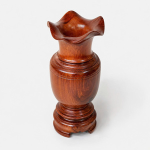 Vase de sol en bois fait main Tam Viet, design Art Déco, matériau naturel écologique pour la décoration intérieure - Product Image 4