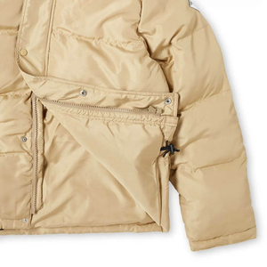 Veste matelassée beige pour homme, col montant, coupe classique, couleur unie, coupe-vent, rembourrage en polyester, manteau d'hiver - Product Image 4