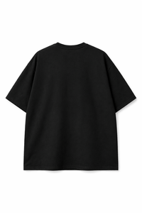 T-shirt graphique noir oversize pour homme Paradise Vibes, imprimé plage estival, en coton, streetwear décontracté, coupe ample, avec logo personnalisé - Product Image 4