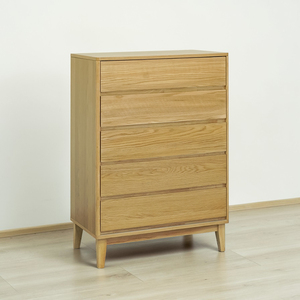 ตู้เสื้อผ้าไม้ OEM/ODM 5 ลิ้นชัก สไตล์มินิมอล ทำจากไม้ยางพารา เป็นมิตรกับสิ่งแวดล้อม สำหรับผู้ค้าส่ง - Product Image 1
