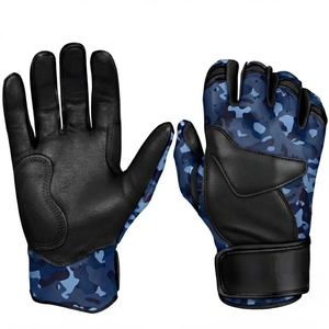 Baseball Batting Gloves Long Cuff Custom Logo Orange Navy Batting Gloves Leather Professional Softball <b>Games</b> - Product Image 6