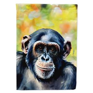 Drapeau de jardin chimpanzé multicolore Boîte aux lettres décorative et drapeau de cour Bannière pour patio Oeuvre d'art pour parterres de fleurs Taille de jardin - Product Image 1