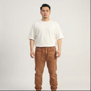 Pantalones de chándal acampanados sueltos, pantalones de hombre, pantalones de chándal apilados, pantalones de chándal de pierna ancha holgados de algodón de gran tamaño, pantalones de invierno - Product Image 1