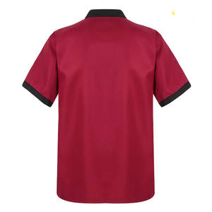 T-shirt de travail pour chef cuisinier, respirant, mélange 65% polyester 35% coton, noir et blanc, tissé, pour les travailleurs - Product Image 2