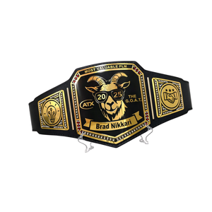 Cinturón de Campeonato PLM 2025 Más Valioso Personalizado Brad Nikkari G.O.A.T. Diseño de Cinturón de Campeonato de Lucha Libre - Product Image 6