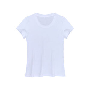 Camiseta de Algodón para Mujer, Cuello Redondo, Corte Holgado, Color Sólido, Manga Corta, Transpirable, Tejido Jersey, Estilo Casual - Product Image 4