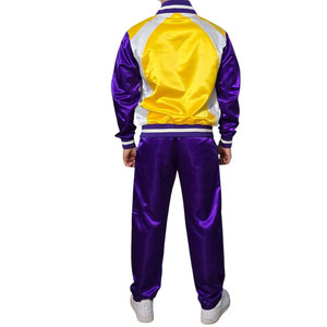 Conjunto Deportivo para Hombre, Color Morado y Amarillo, Cortavientos, Estampado, con Cremallera Completa, Estilo Deportivo, Corte Regular, para Invierno - Product Image 5