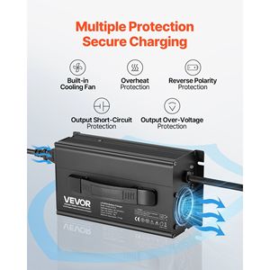 Caricabatterie Smart LiFePO4 36V 18A AC-DC 43.8V con Connettore Anderson, Indicatore LED, Attivazione a 0V, Caricabatterie Smart al Litio - Product Image 5