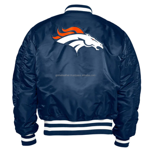 Chaqueta Bomber de Satén con Bordado de los Navy Broncos, para Invierno, al Mejor Precio, Personalizada, 100% Poliéster, Cuello Alto, Ecológica, de Secado Rápido, para Hombre - Product Image 2