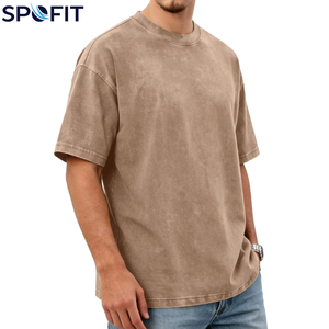 เสื้อยืดโอเวอร์ไซส์ผ้าฝ้ายแขนสั้นลายพิมพ์กราฟิกสไตล์สตรีทแวร์ทรงหลวมสำหรับเด็กผู้ชาย ปี 2026 ล้างสีแบบแอซิดวอช - Product Image 5