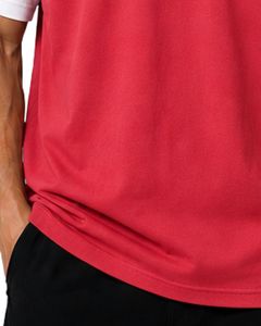 Manufacturer Red And <b>White</b> Raglan T Shirt For Men Short Sleeve Crew Neck Cotton <b>Tee</b> Custom Casual Color Block Streetwear Top - Product Image 6