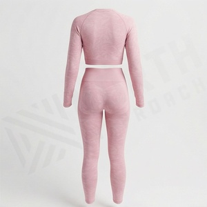 ชุดโยคะผู้หญิงแบบสั่งทำพิเศษ น้ำหนักเบา ไร้รอยต่อ เหมาะสำหรับออกกำลังกายกลางแจ้ง ความยาวระดับเข่า ไซส์พลัส ชุดออกกำลังกาย - Product Image 2