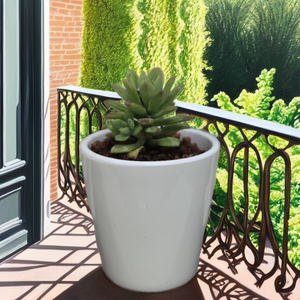 Pot de fleurs en plastique aux couleurs pastel, écologique, durable, léger, décoration intérieure, cadeau, arrangement de fleurs fraîches, drainage - Product Image 1