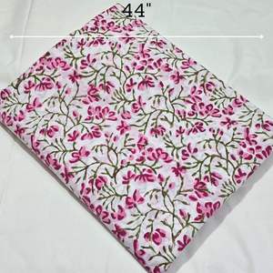 Tissu en coton lavable, écologique, imprimé à la main, vendu au mètre |   Textile indien moderne pour rideaux, ameublement et décoration - Product Image 4