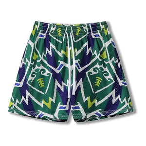 Trajes de Baño para Hombre, Estampado Floral, de Secado Rápido, Cintura Elástica, Tejido de Poliéster - Product Image 1