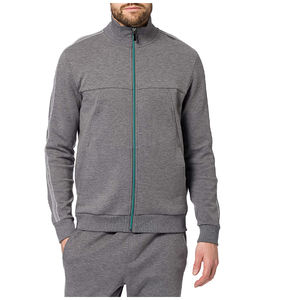 Ensemble de survêtement technique en molleton pour homme, col à capuche, motif uni, deux pièces, pour le jogging d'hiver - Product Image 1