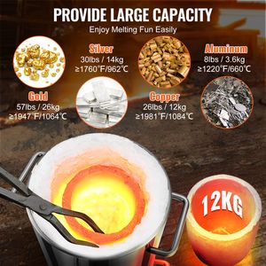 Horno de Fusión de Propano de Gran Capacidad 12KG, Kit de Acero Inoxidable con Crisol para Forja, Horno de Metalurgia Doméstica - Product Image 4