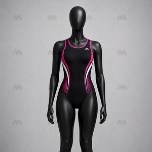 Maillot de bain une pièce pour femme, idéal pour l'entraînement en club, 100 % compression, résistant au chlore, séchage rapide - Product Image 3