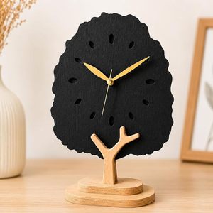 Wooden Desk <b>Clock</b> Oval <b>Table</b> <b>Clock</b> Quartz Movement Custom Logo Modern Geometric Home Office Decor - Product Image 6