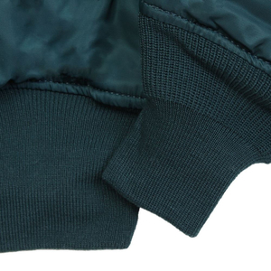 Men's Dark Green Bomber Jacket Zipper Closure Stand Collar Casual Windproof Polyester Nylon Shell Regular Fit Autumn Wear - Product Image 5
