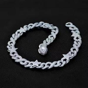 Excellent Quality Mens 14mm 925 Sterling Silver Cuban Style Rapper <b>Chain</b> 18K Gold Plated Moissanite Diamond <b>Fashion</b> Body <b>Chain</b> - Product Image 3