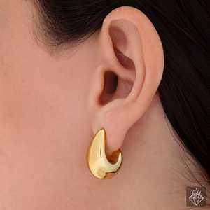 PRAO Boucles d'oreilles élégantes en or avec noix de cajou Pièces de bijouterie fines - Product Image 5