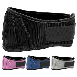 Adjustable Breathable Waist Support <b>Belt</b> For Strength <b>Training</b> <b>Weight</b> Lifting Hook Loop Closure Unisex Pink Blue Gray Black - Product Image 1